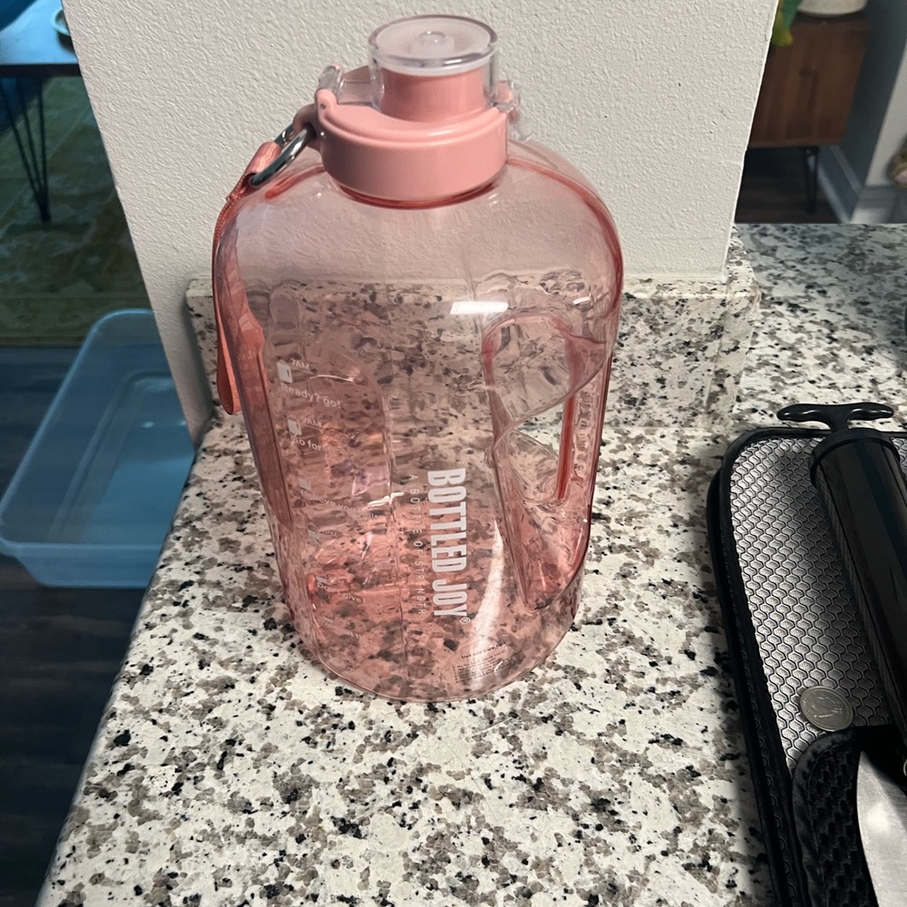 Bottled Joy pink gallon water jug